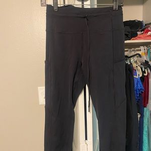 Black Pocket Drawstring Luxe 7/8 24